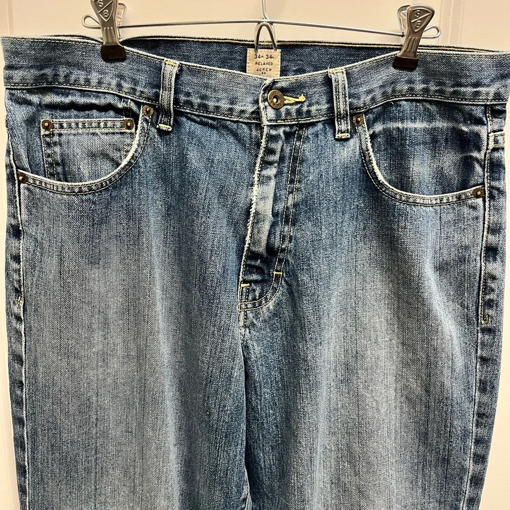 J.Crew Factory Men’s Relaxed Fit Jeans 34x34 100% Cotton Medium Wash